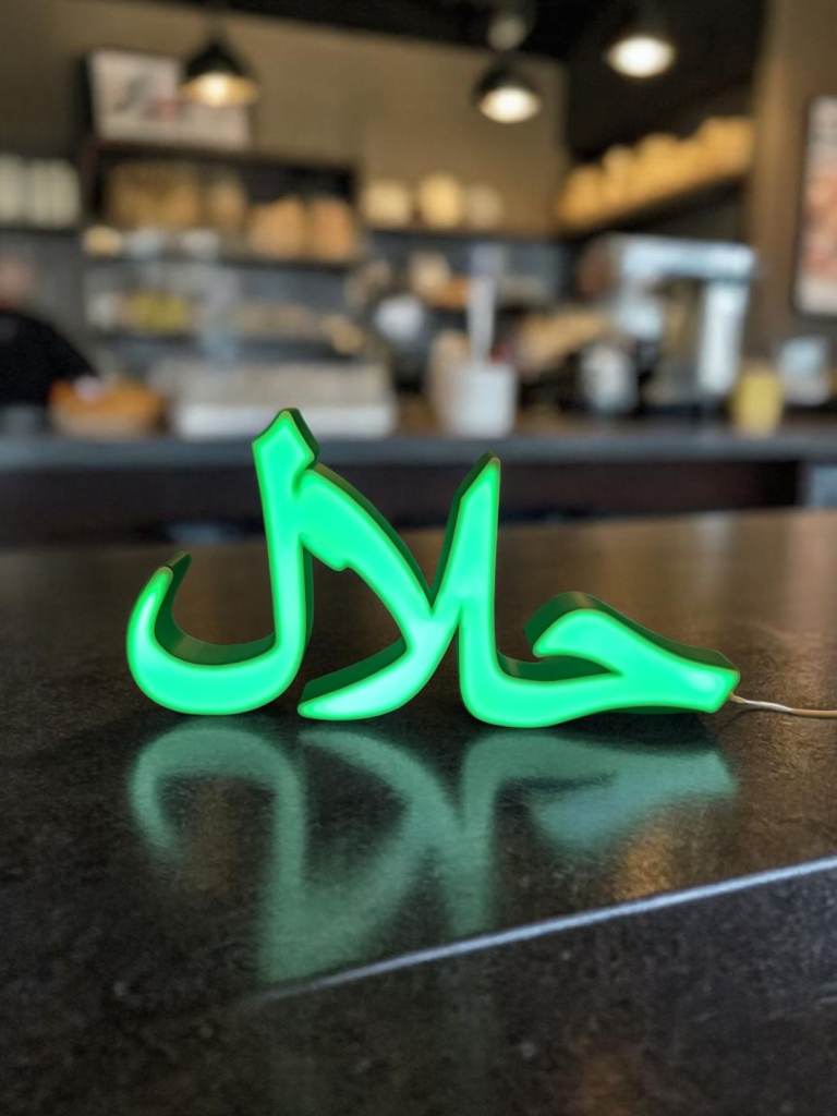 Halal Sign LED Shop Sign Restaurant Food Takeaway market stalls 