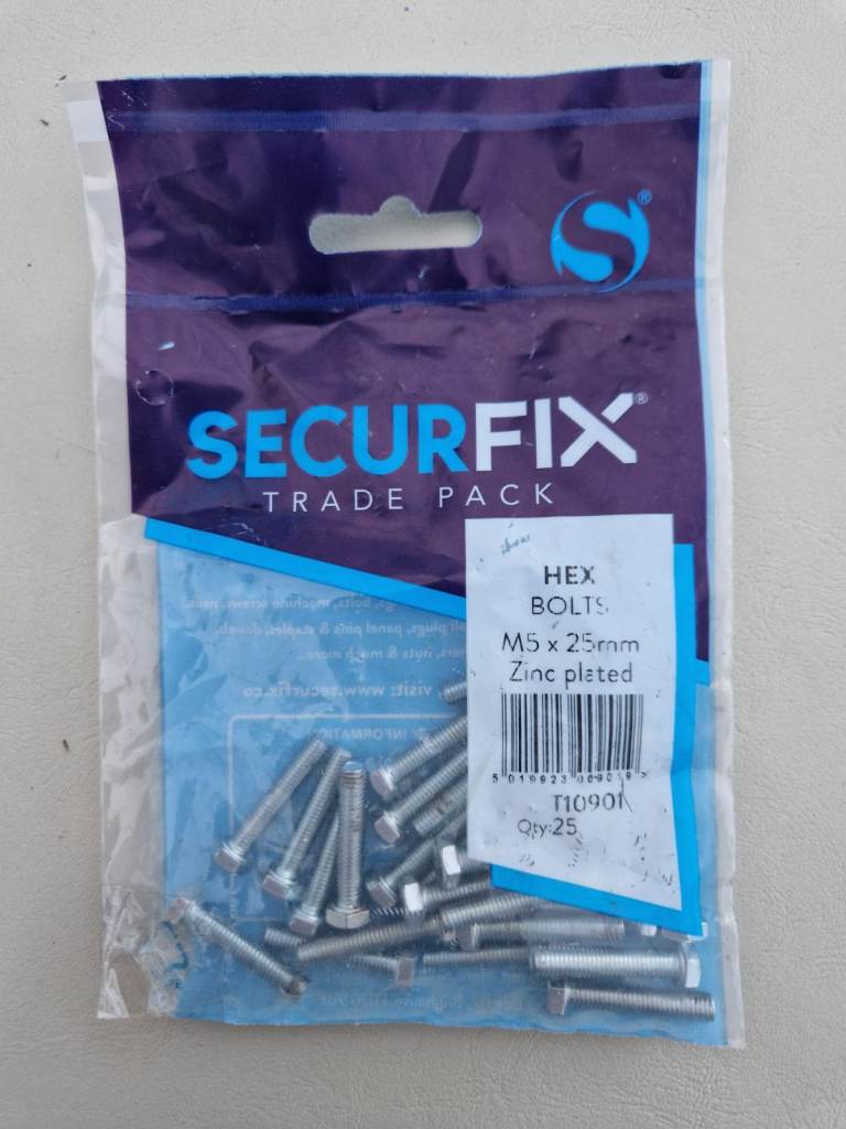m5 x 25mm setscrews