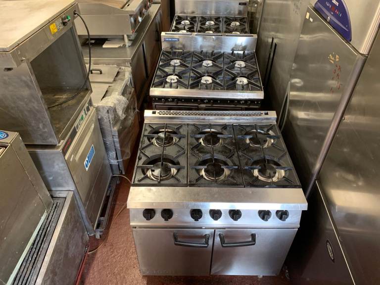 SERVICED TESTED GAS 6 BURNER COOKER UNDER OVEN CATERING COMMERCIAL KITCHEN FAST FOOD