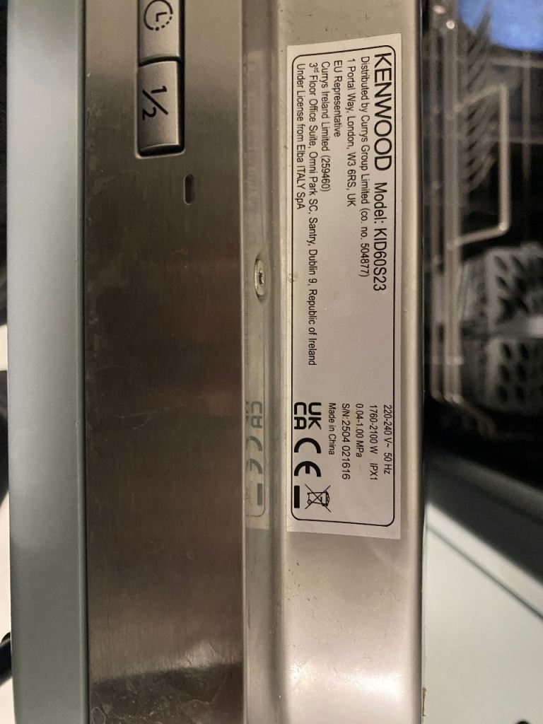 KENWOOD KID60S23 Dishwasher – Good Condition