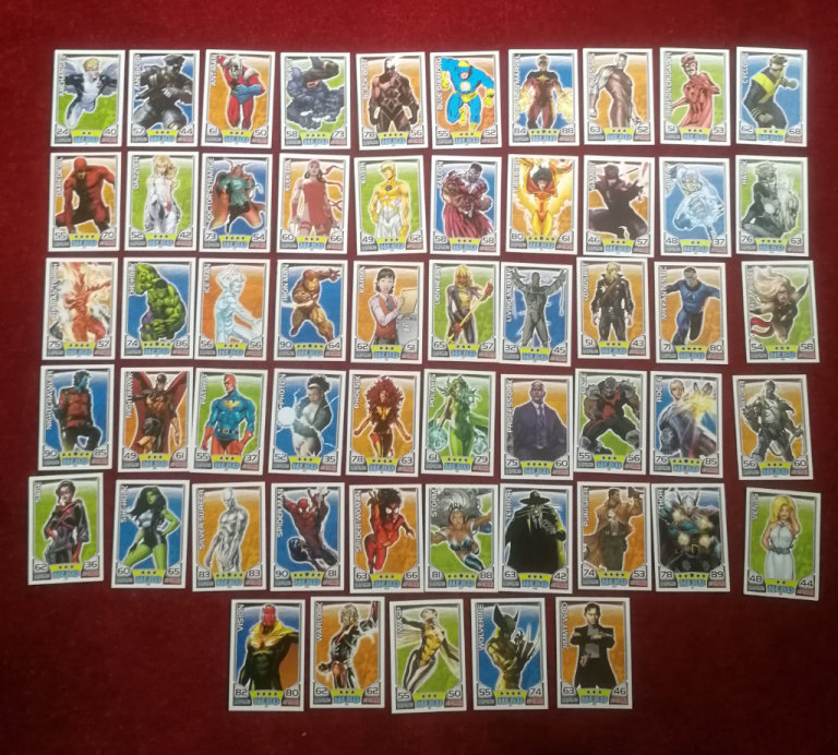 TOPPS Hero Attax Marvel Universe 114 Cards Hero Villain & Weapon 2011