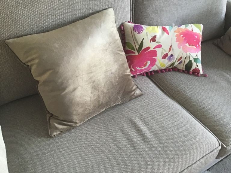 Five Laura Ashley Velvet cushions