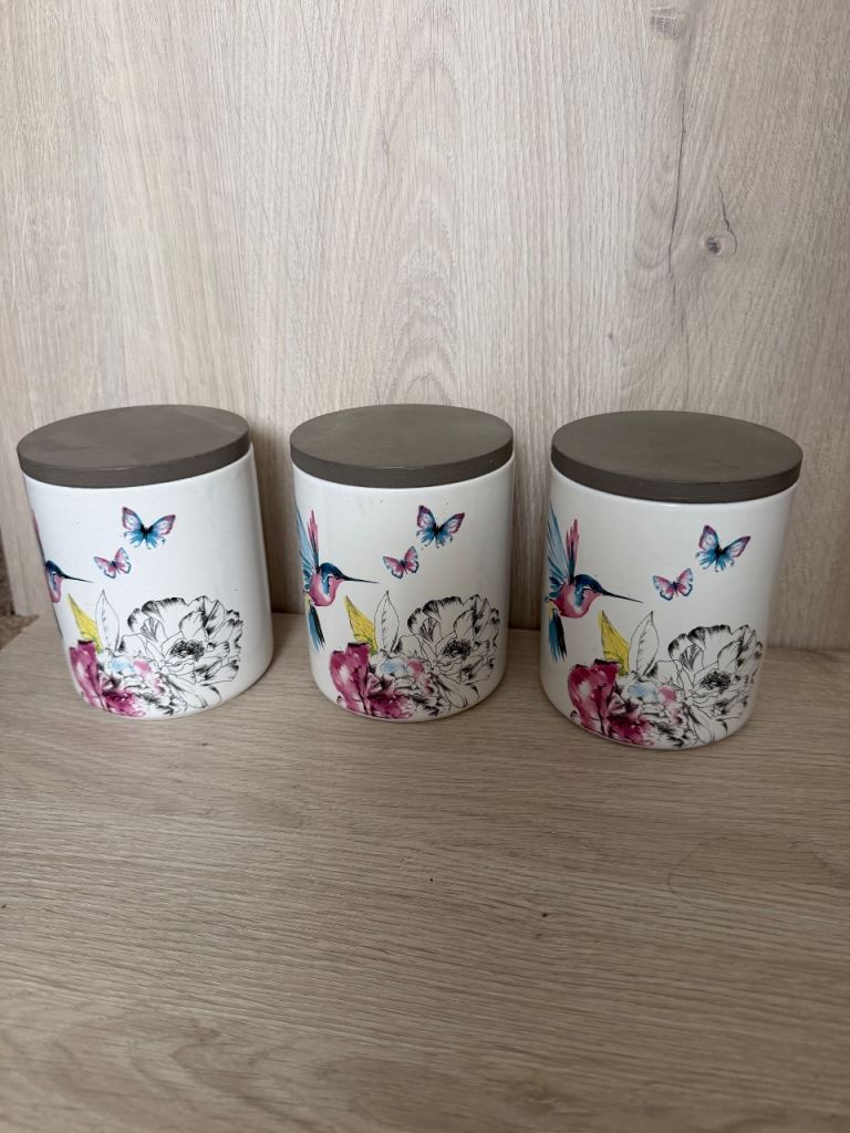 Kitchen tea coffee and sugar canister’s ceramic by Dunelm