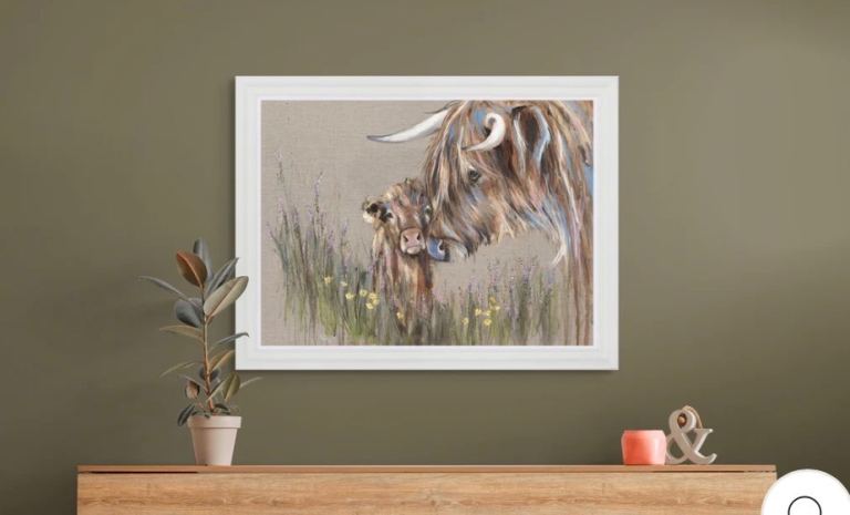 Heather & Buttercup (Large Landscape Version) By Louise Luton
