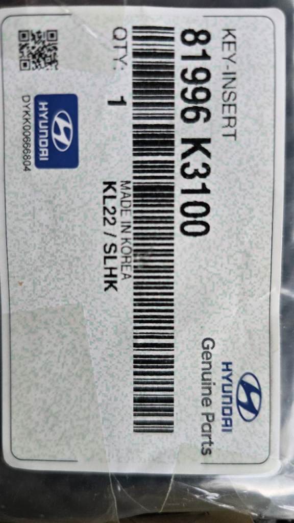 Hyundai i10 remote key with blade