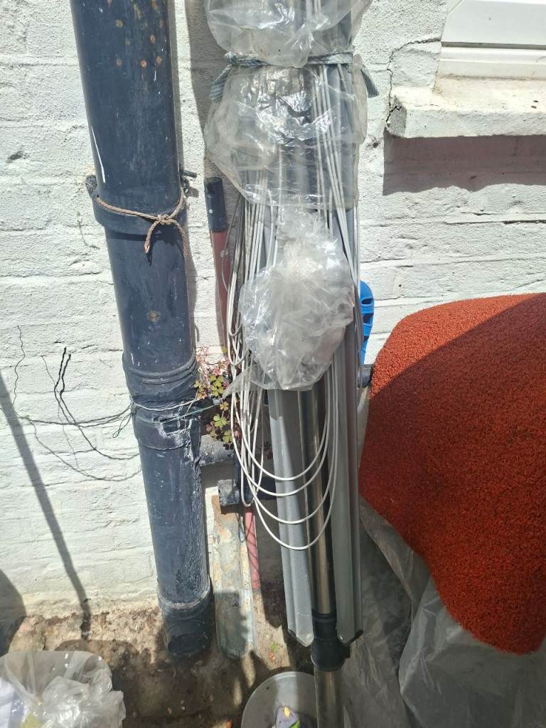 Rotary garden washer line dryer