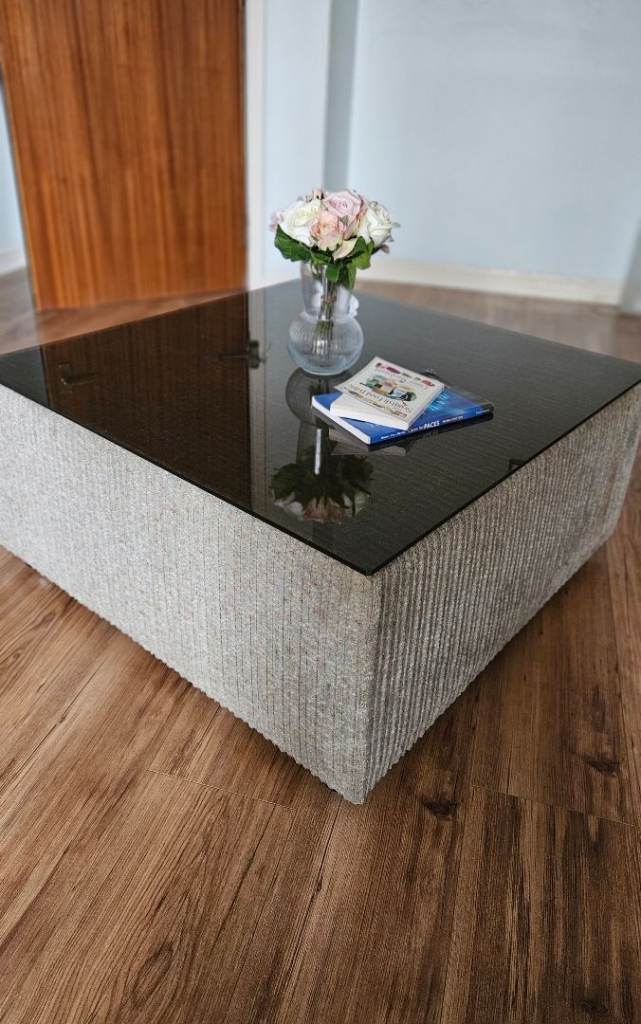 Designer glass top coffee table