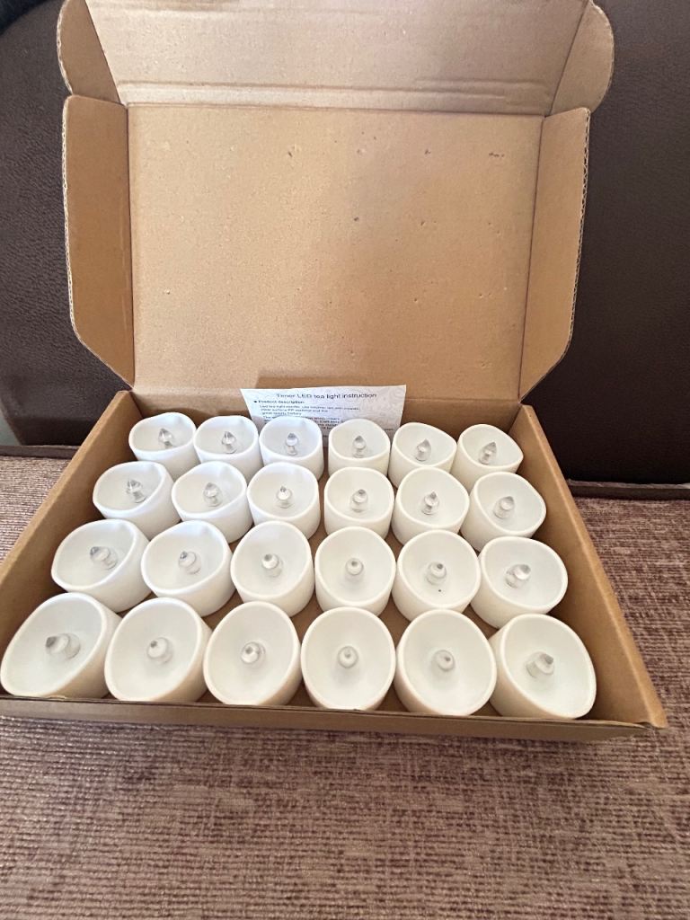 New Box of 24 LED Tea Lights with Timer Function