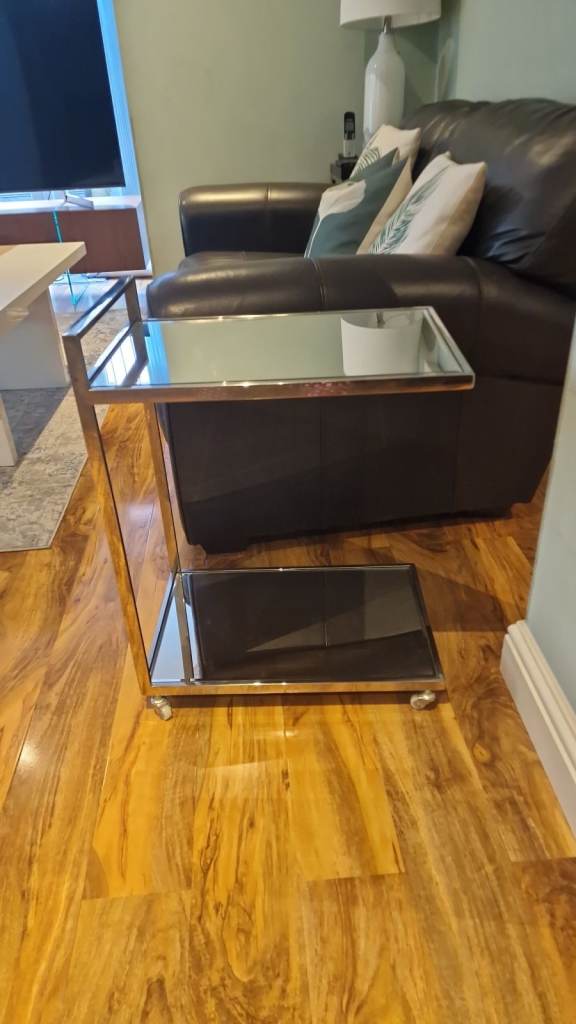 Mirrored drinks trolley 
