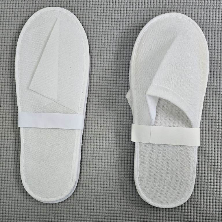 2 Pairs of Spa disposable white closed toe slippers