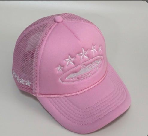 New Pink Embroidered Stars Baseball Cap