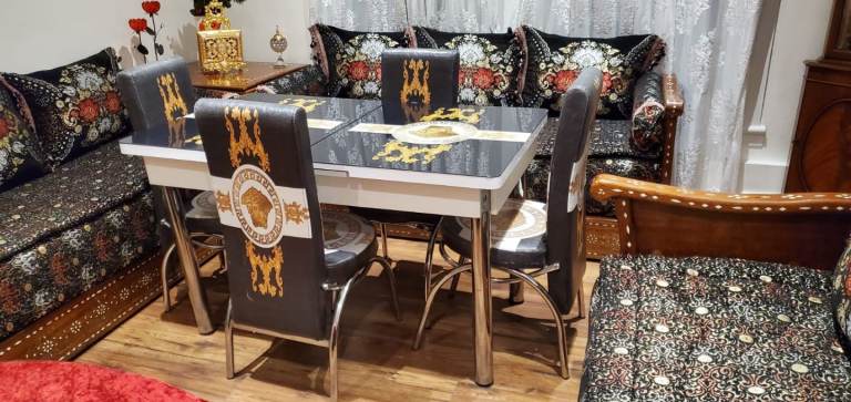 Black Gold Turkish-style Dining Table 