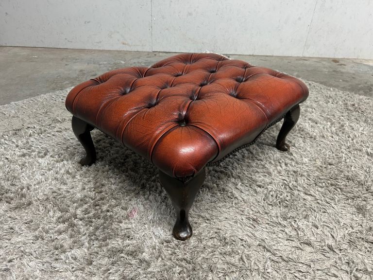 BROWN CHESTERFIELD FOOTSTOOL DELIVERY AVAILABLE 
