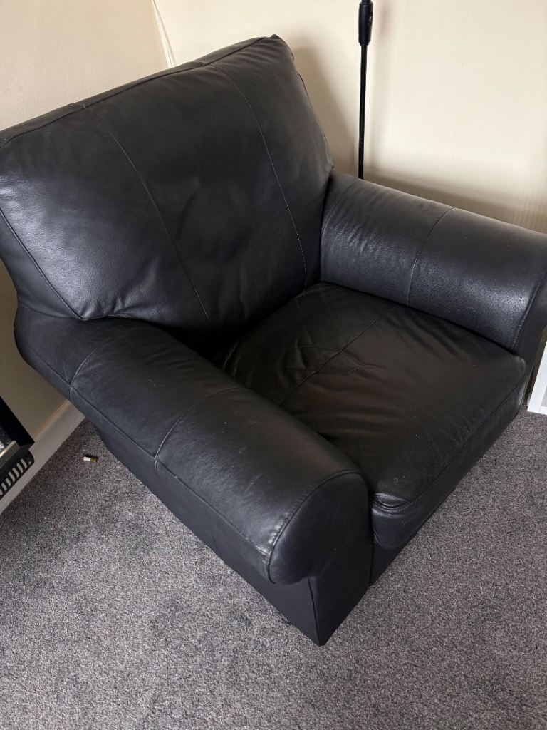 Black faux leather armchair vgc free local delivery