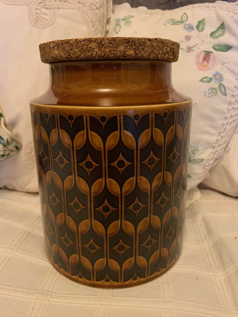 Vintage Hornsea brown ceramic storage jar