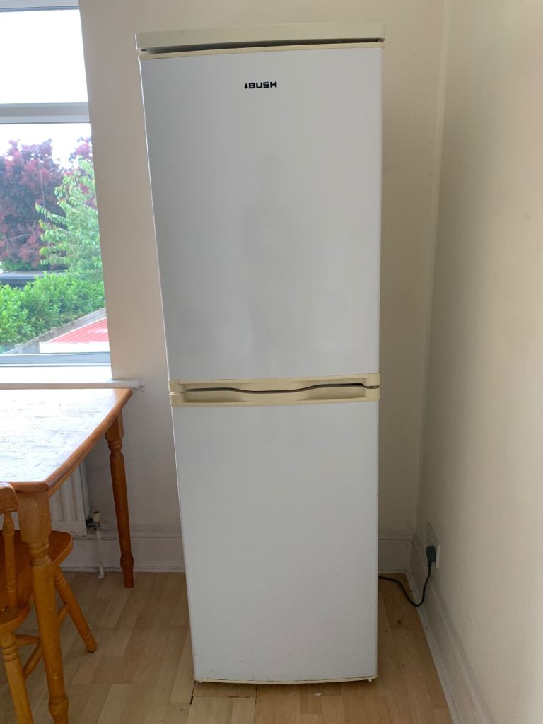 Bush Fridge Freezer – White, Good Working Condition