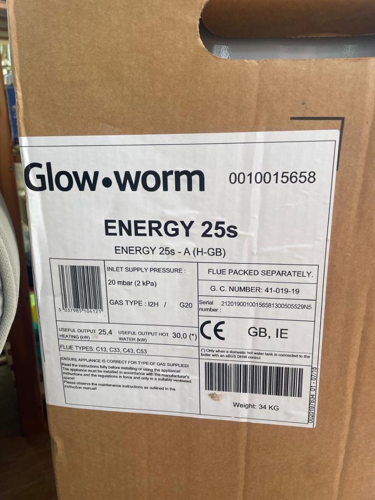 Glow-worm ENERGY 25s Wall Hung Gas Condensing Boiler – NEW