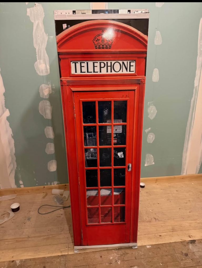Beko Tall Fridge – Unique London Telephone Box Design