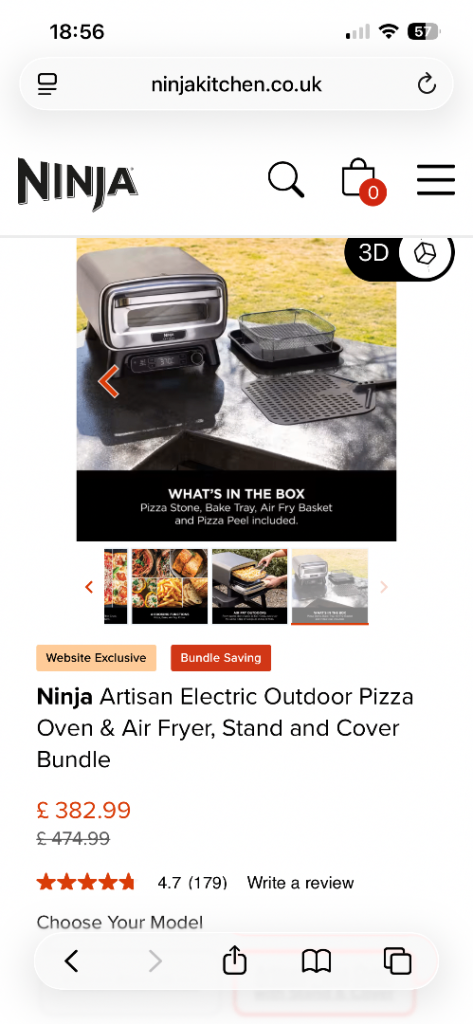 🔥Ninja Artisan Electric Outdoor Pizza Oven & Air Fryer, Stand (double side tables) and Cover Bundle