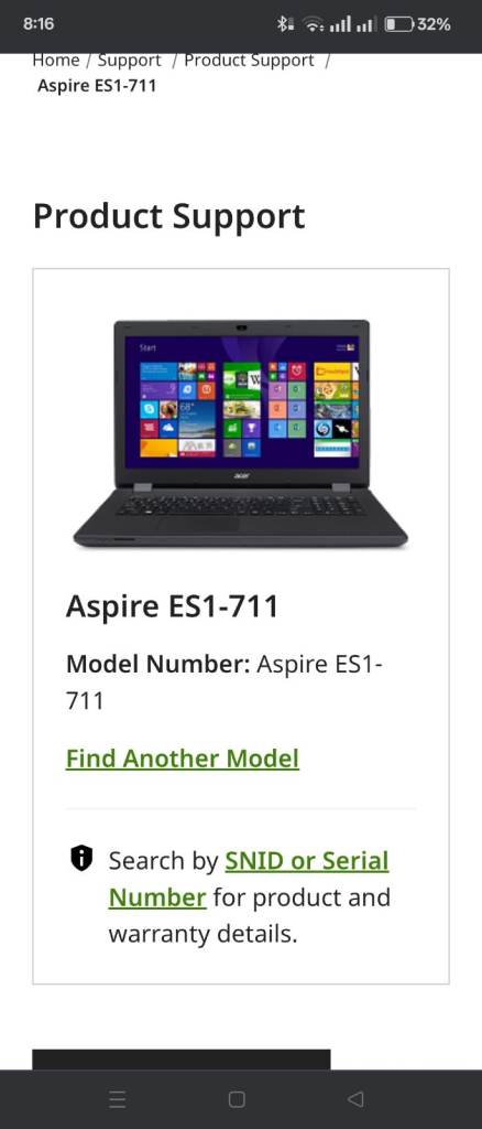 Acer Aspire ES1-711 Intel Quad Core Pentium N3540 8GB 1TB with case