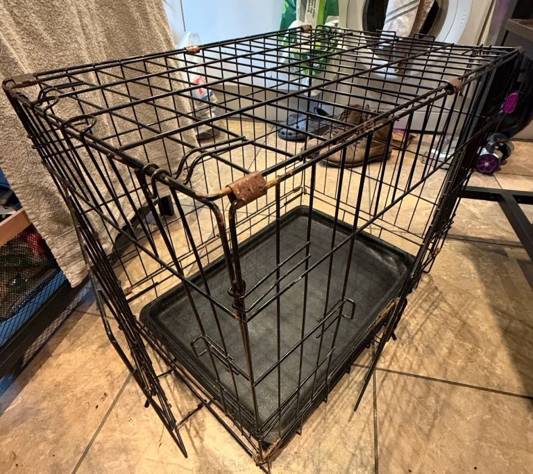 Dog cage/crate folds up
