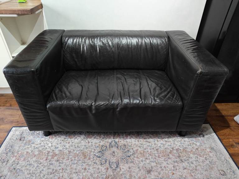 FREE Brown leather 2 seater sofa