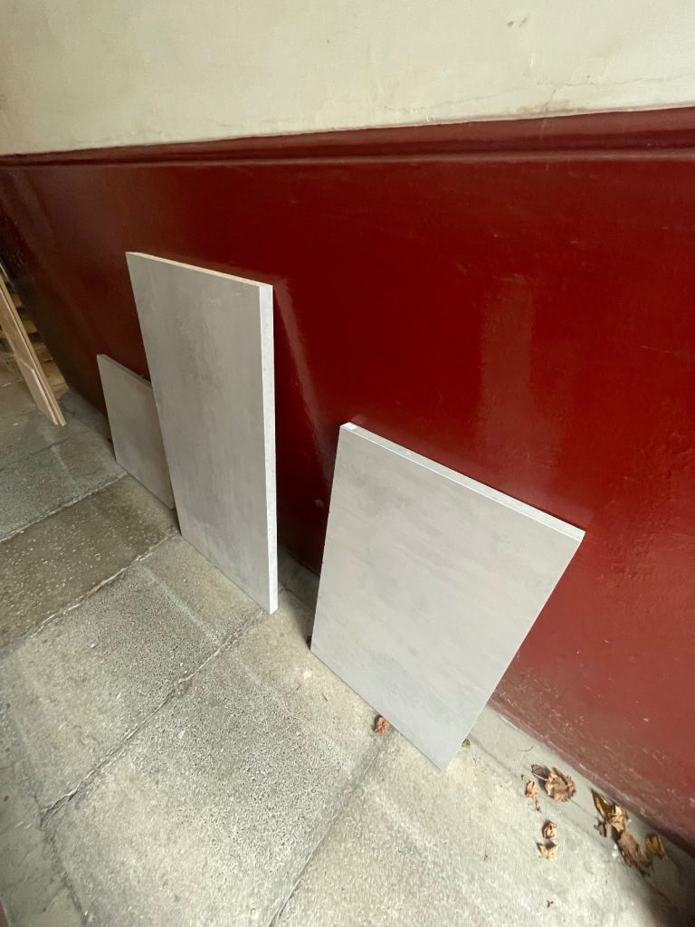 Laminate worktop offcuts. Grey. 