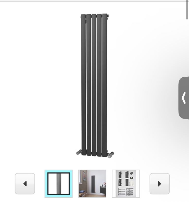Brand New Ximax Fortuna Designer Radiator - Anthracite (1500 x 294mm)