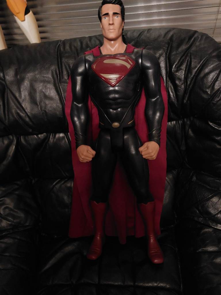 Large Superman Action Figure – Black & Red Suit