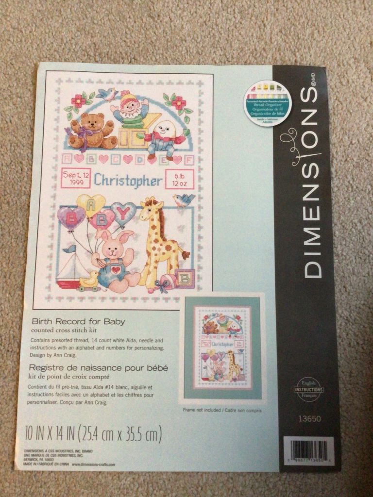 Cross Stitch Birth Sampler