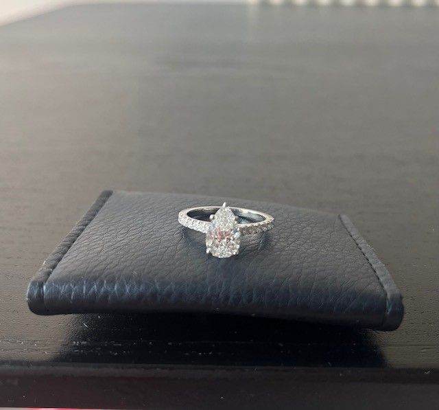 Lab Diamond Ring VVS2- E- Platinum Band - IGI Certified 1.55ct