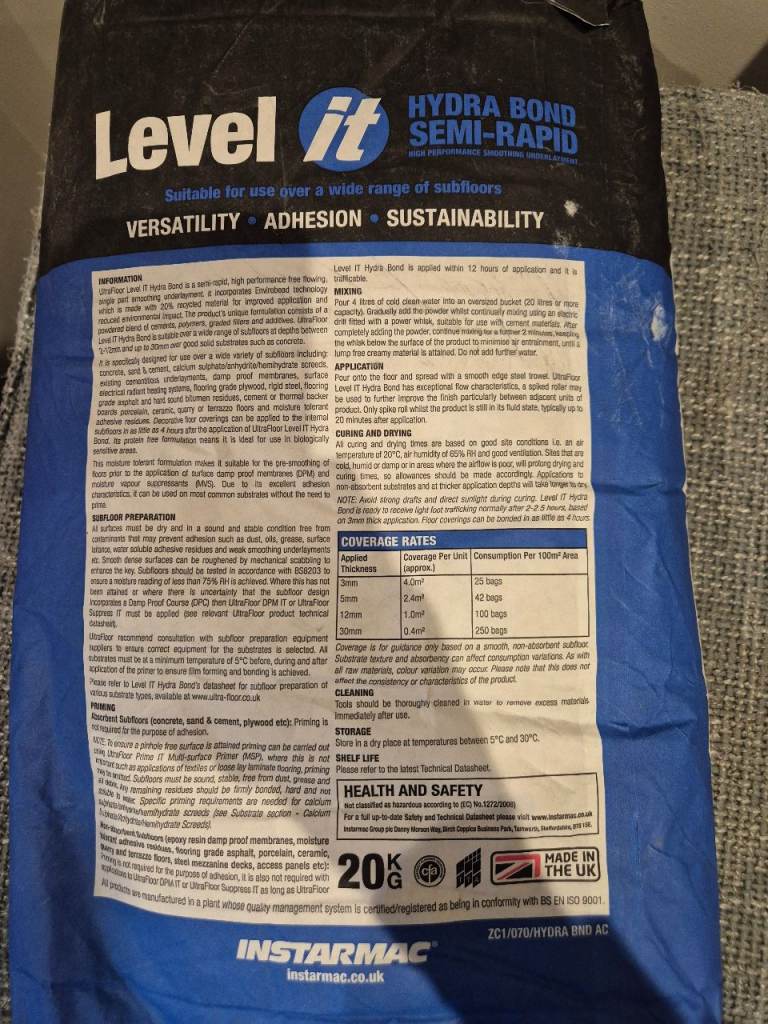 Ultra Floor Level It Hydr Bond Screed and Primer