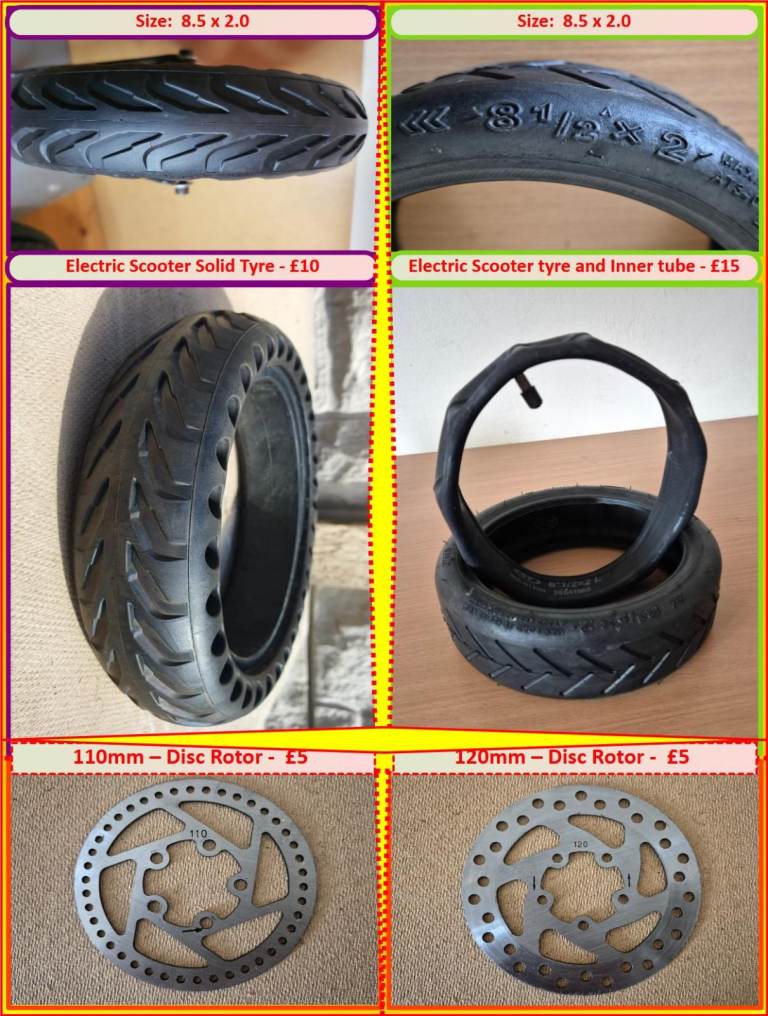 Electric Scooter tyres or Disc rotors
