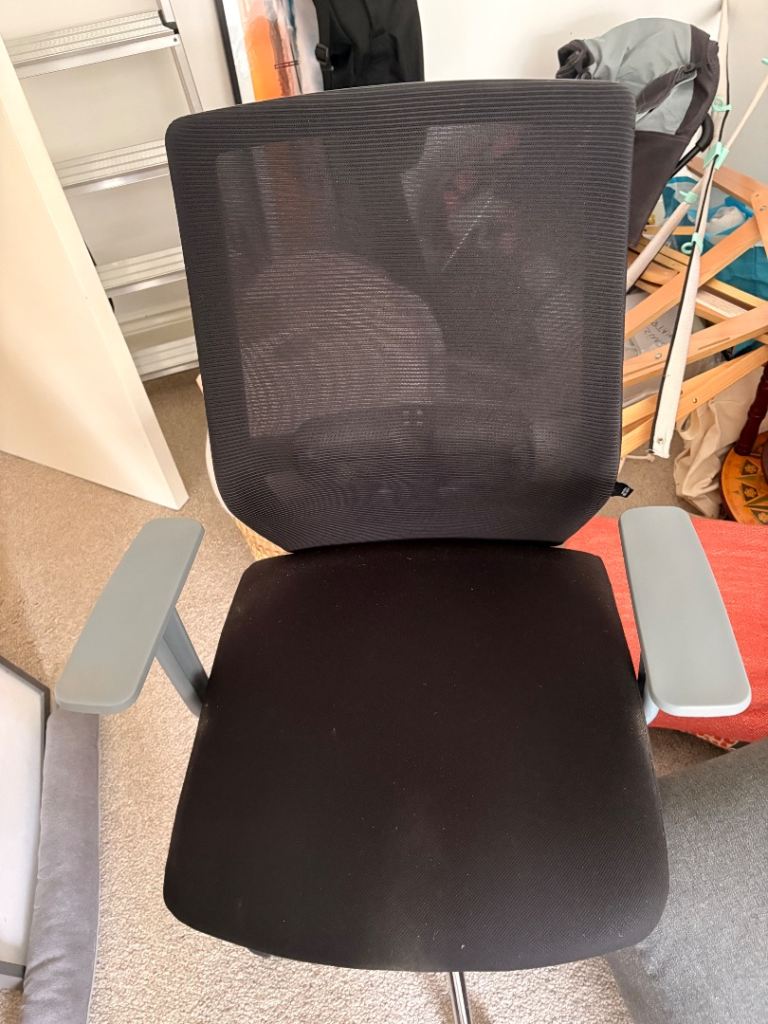 Black Ergonomic Office Chair with Grey Frame