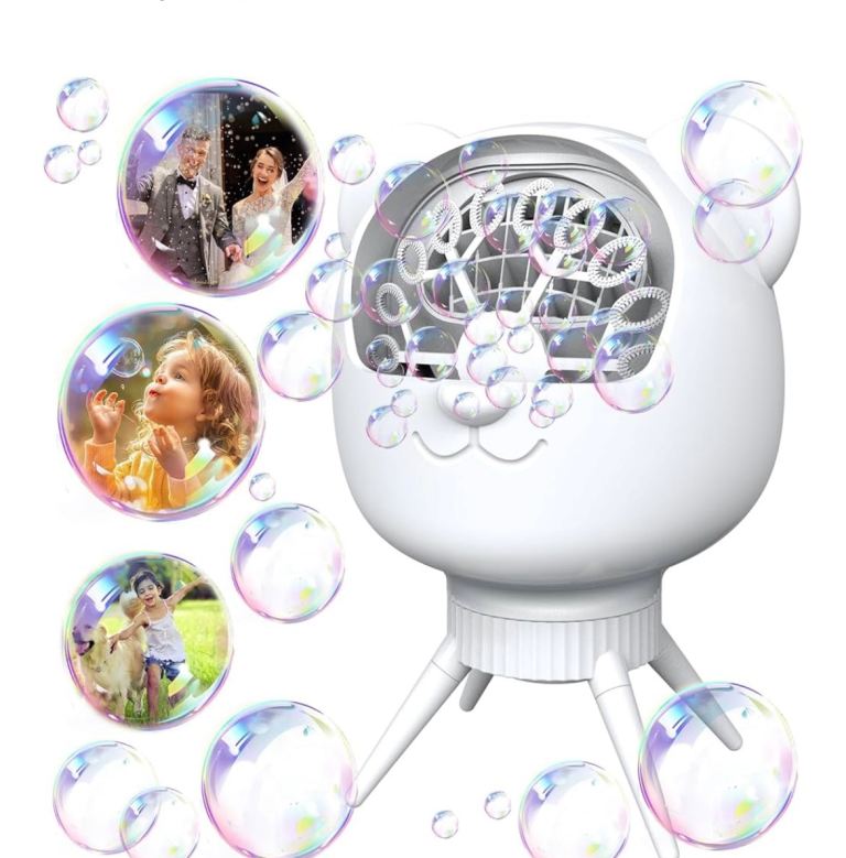 Rechargeable Bubble Machine Outdoor for Kids, 30,000+ Release Per Minute Automatic Bubbles Makers