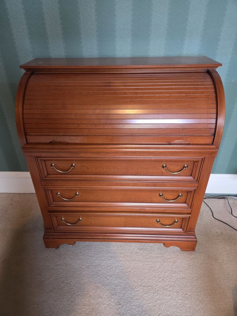 Vintage Antique Selva roll top secretary desk
