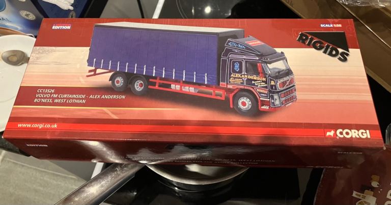 Very Rare Corgi CC13526 Volvo FM Curtainside in 'Alex Anderson' livery of Bo'ness, West Lothian