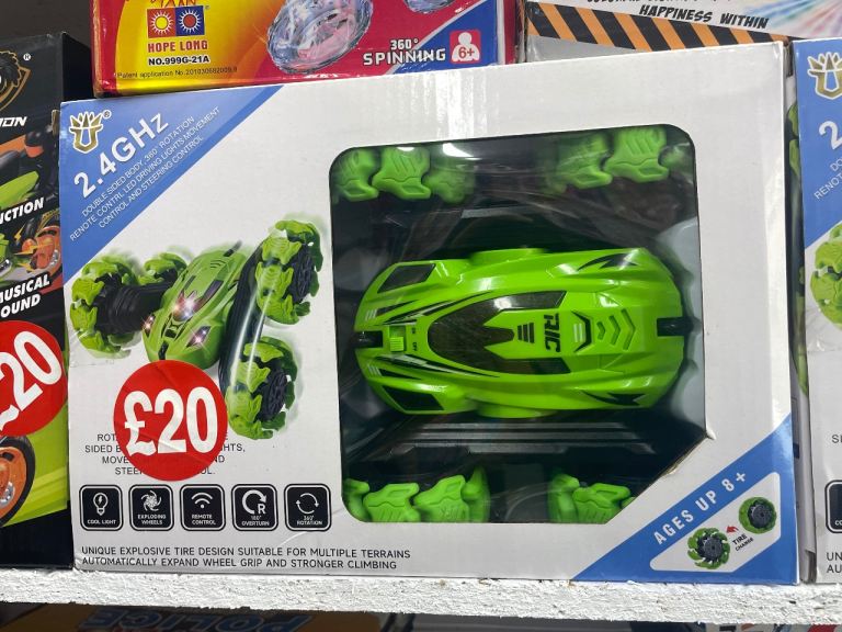 New 2.4GHz RC Stunt Car – Green, Ages 8+