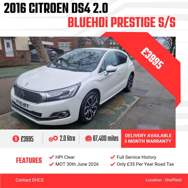 2016 Citroen DS4 2.0 BlueHDi Prestige 5dr HATCHBACK Diesel Manual