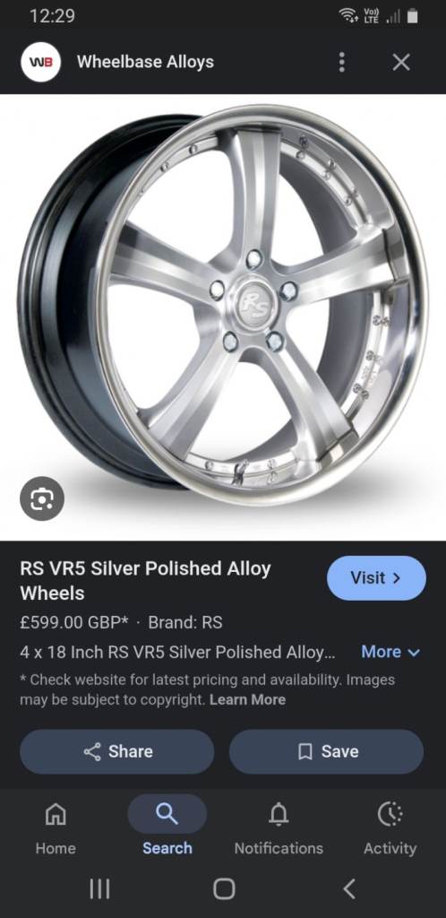 19" RS racing alloys 