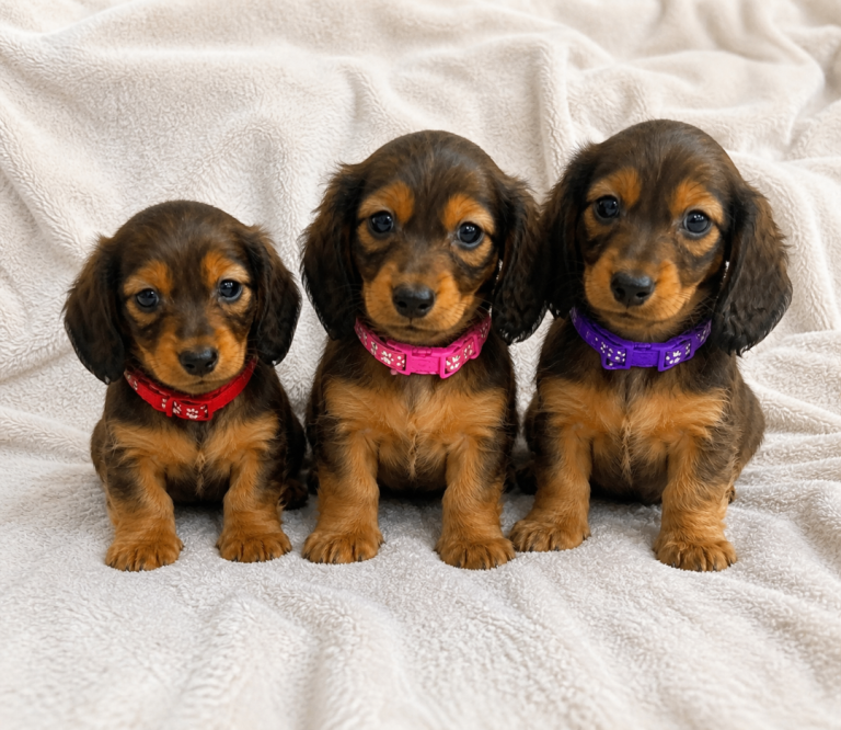 Last 3 Female Miniature Dachshunds Longhaired Shaded Red