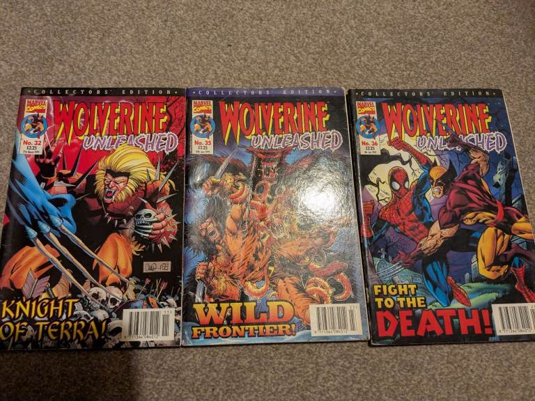 Wolverine Unleashed  #32 , #35 &  #36 Marvel Comics Collection 1999