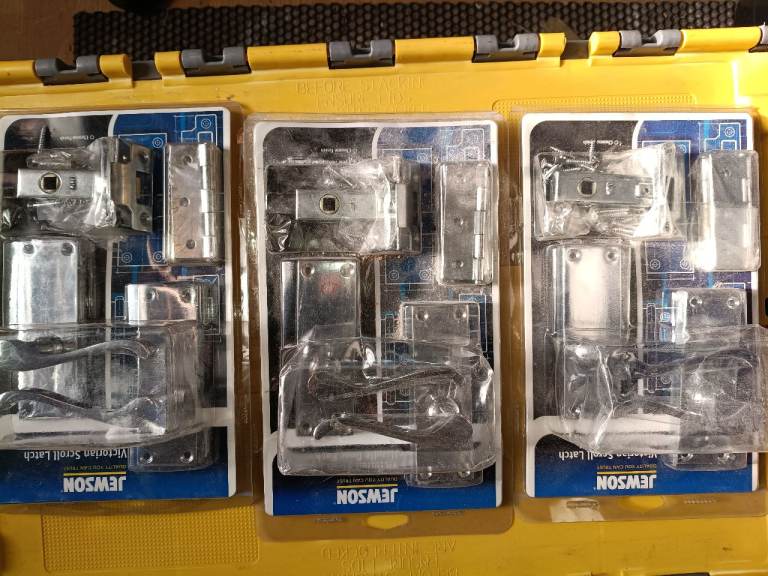 New Jewson Mortice Small Latches - Silver, Still in Packaging