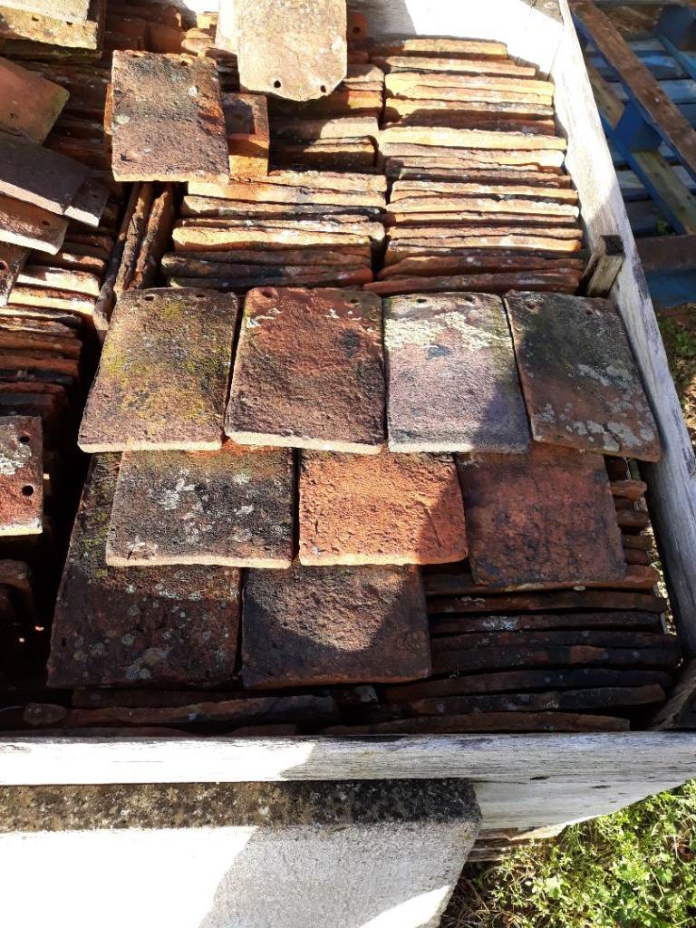 Old, clay peg tiles, no rubbish, all sorted and good.
