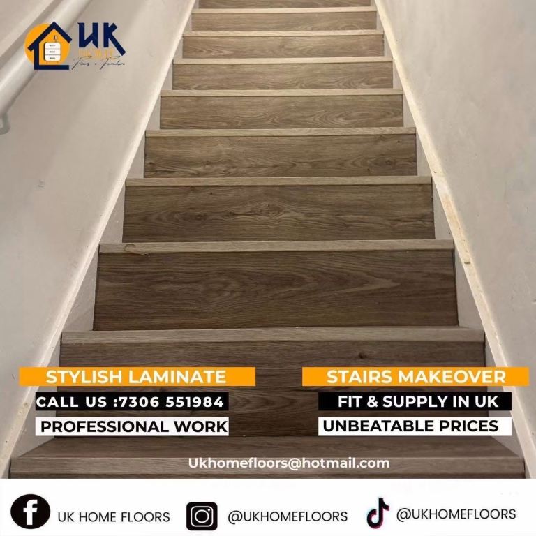 Stylish Laminate Flooring - Stairs Makeover