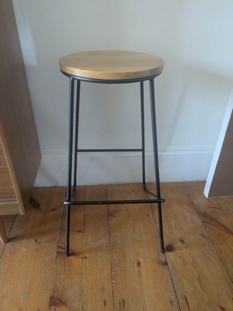 Wood and metal bar stool