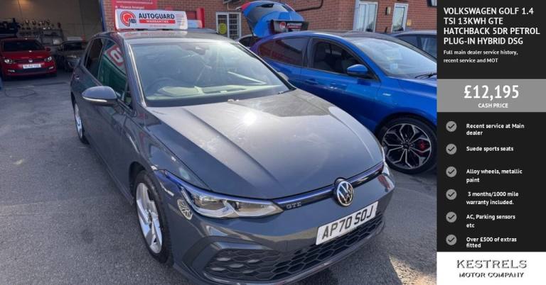 2020 Volkswagen Golf 1.4 TSI 13kWh GTE Hatchback 5dr Petrol Plug-in Hybrid DSG Euro 6 (s/s) (245 ...