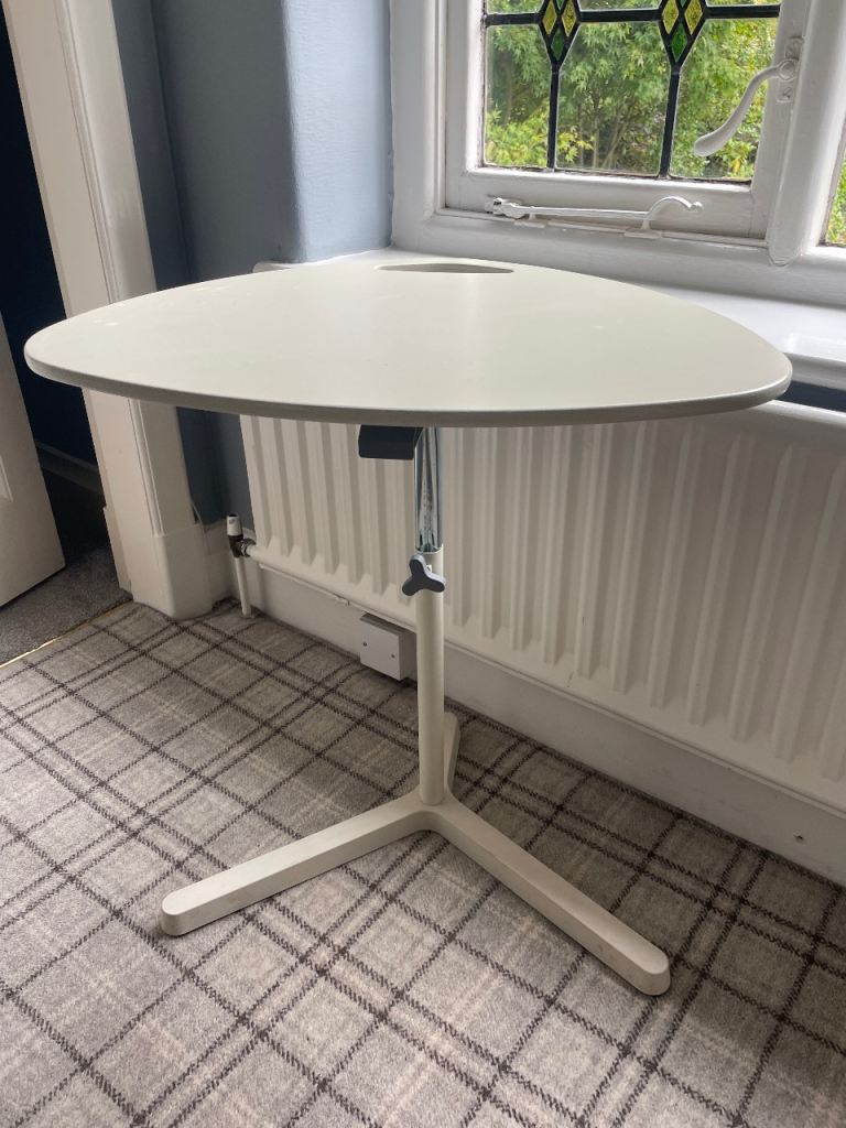 Adjustable Height Side Table - White, Fair Condition