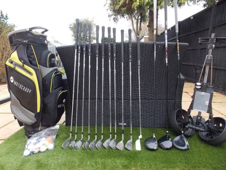 Mens Right Handed Confidence Visa Golf Club Set + Trolley, Bag, Balls and Tees