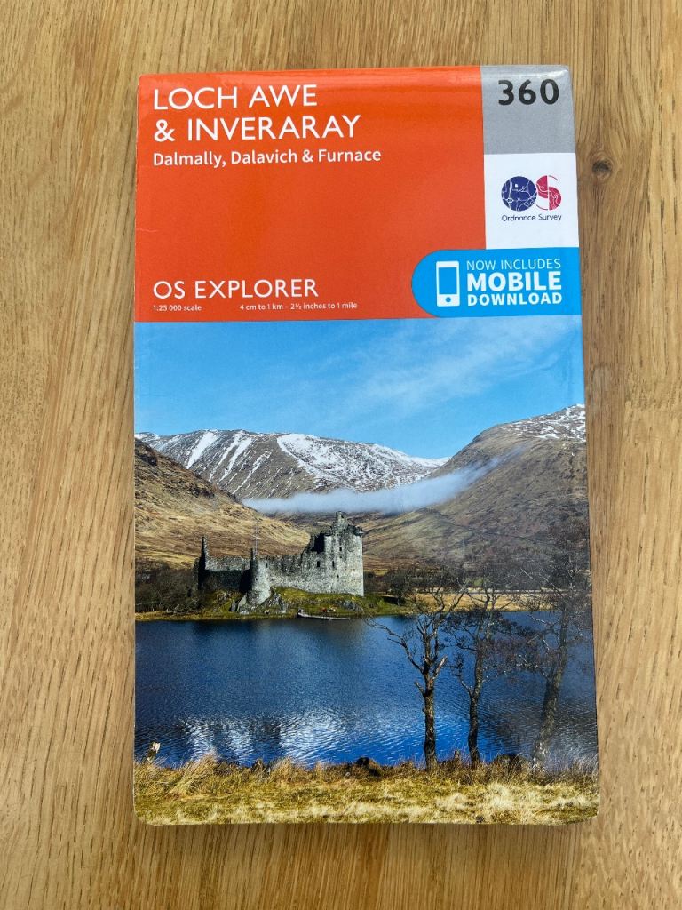 OS Explorer Map 360 Loch Awe & Inveraray – As Good As New